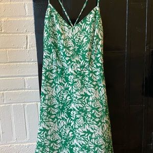 Green and White Mini Dress